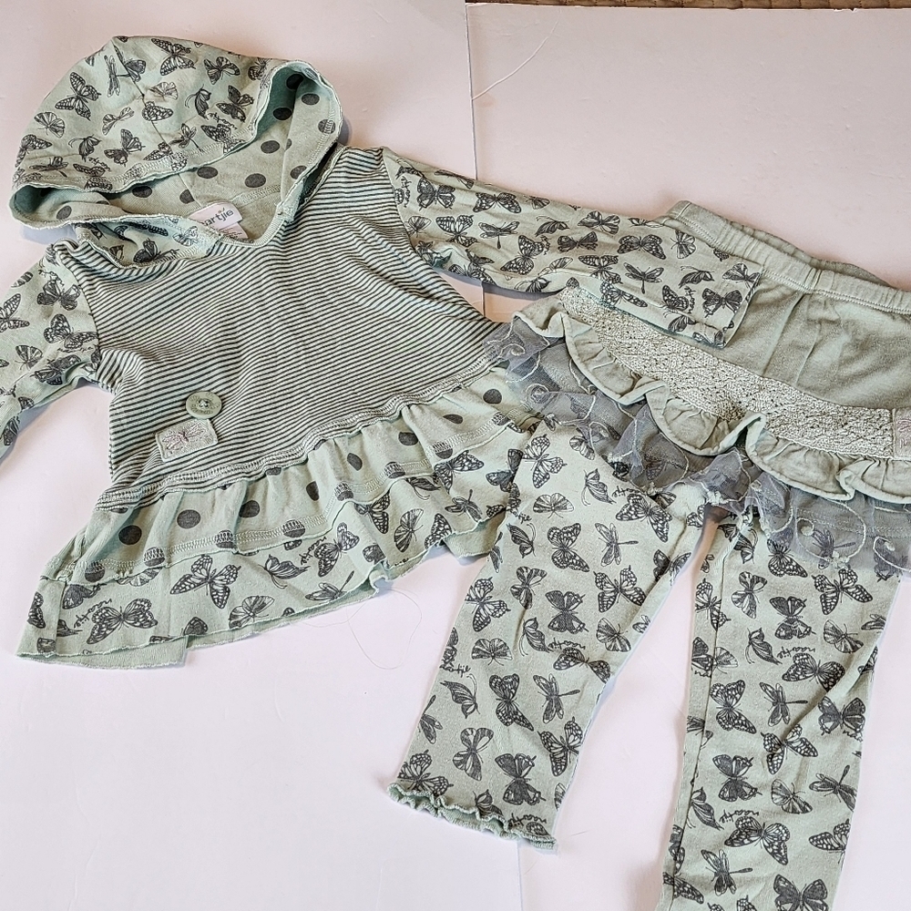 Naartjie butterfly outfit 18-24 and 2T Hooded top skirted leggings